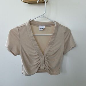 Cropped neutral tee. Sky to the Moon. Size S. Lightly worn.